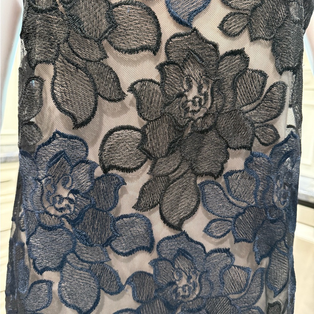 NWT EXPRESS Midnight Blue/ black Floral Lace dress Small - Picture 4 of 10